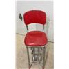 Image 7 : Vintage Cosco Mid-Century Chrome Kitchen Step Stool Chair, Red Vinyl