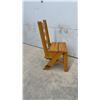 Image 2 : Vintage Wooden Convertible Step Stool Chair with Slatted Back