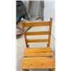 Image 5 : Vintage Wooden Convertible Step Stool Chair with Slatted Back