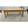Image 1 : Pine Wood Coffee Table with Drawer, 19 × 48 × 24"