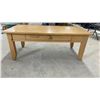 Image 3 : Pine Wood Coffee Table with Drawer, 19 × 48 × 24"