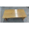 Image 5 : Pine Wood Coffee Table with Drawer, 19 × 48 × 24"