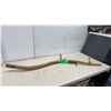 Image 6 : Vintage Bow Saw, Modern Bow Saw, and Scythe with Sickle Blade
