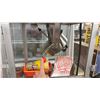 Image 10 : Red Popcorn Machine on Cart with Gold Wheels, 60 × 30 × 18”