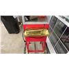 Image 12 : Red Popcorn Machine on Cart with Gold Wheels, 60 × 30 × 18”