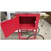 Image 4 : Red Popcorn Machine on Cart with Gold Wheels, 60 × 30 × 18”