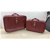 Image 1 : Two Streamline Red Leather-Style Suitcases