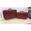 Image 2 : Two Streamline Red Leather-Style Suitcases