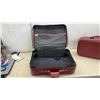 Image 3 : Two Streamline Red Leather-Style Suitcases