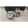 Image 10 : Silver-Plated Tea and Coffee Service, Shakers, and Vintage Glass Chip and Dip Set