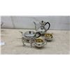 Image 4 : Silver-Plated Tea and Coffee Service, Shakers, and Vintage Glass Chip and Dip Set