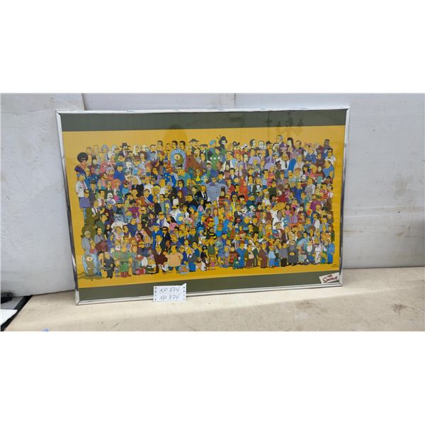 Framed “The Simpsons Cast of Thousands” Poster, Matt Groening, 2000, 24 × 36"