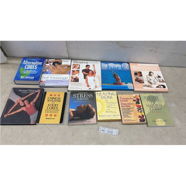 Lot of 11 Health Books: Alternative Cures, Massage, Shiatsu, and More