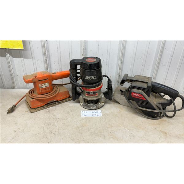 Black and Decker Dual Action Sander, Craftsman Super Router, Sears Craftsman Belt Sander
