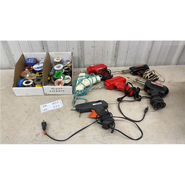 Soldering Guns, Glue Guns, Weller, Mastercraft, Solder Spools, Plugs, and Sockets
