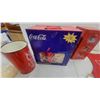 Image 2 : Coca-Cola Collectibles: 1982 Centennial Tray, Fun Lights, Apron, Cups, and Tin