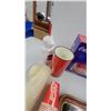Image 3 : Coca-Cola Collectibles: 1982 Centennial Tray, Fun Lights, Apron, Cups, and Tin