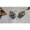 Image 4 : Two Vintage Galvanized Metal Milk Cans with Lids, Bail Handles, and Wood Crate