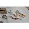 Image 2 : Vintage Wooden Butter Molds, Meat Tenderizers, Masher, Spatulas, and Ladle