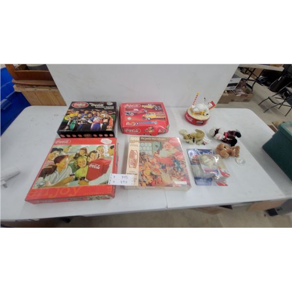Coca-Cola Collectibles: Puzzles, NASCAR Board Game, Plush Toys, and Figurines