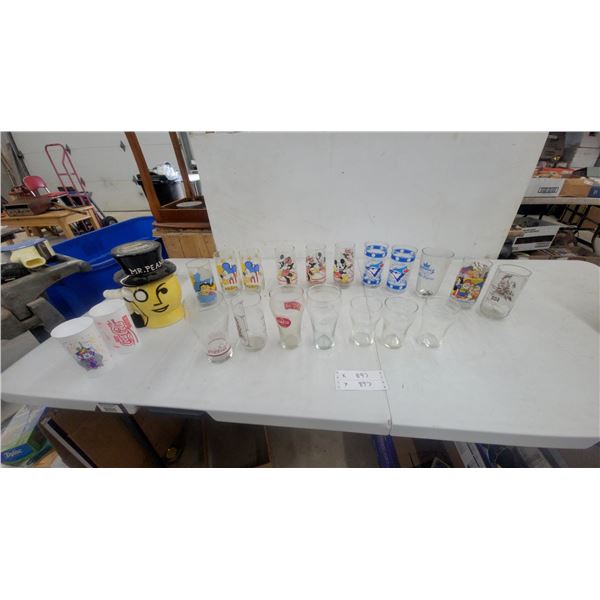 Vintage Glasses: Disney, Coca-Cola, Toronto Blue Jays, and Mr. Peanut