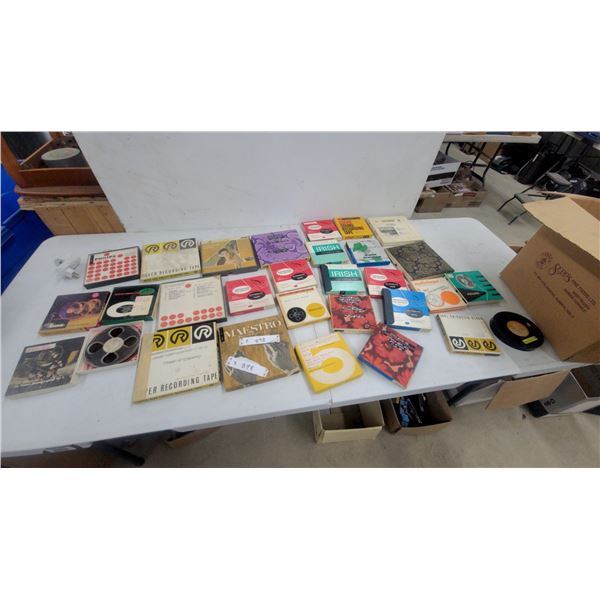 Large Collection of Vintage Reel-to-Reel Tapes: Philips, Kodak, Irish, and More