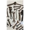 Image 3 : Large Lot of Antique Wrenches, Pipe Wrenches, Tin Snips, and Pliers