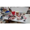 Image 1 : Coca-Cola Galvanized Beverage Tub, Santa Tray, Tins, Buckets, and Utensils