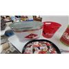 Image 3 : Coca-Cola Galvanized Beverage Tub, Santa Tray, Tins, Buckets, and Utensils