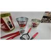 Image 5 : Coca-Cola Galvanized Beverage Tub, Santa Tray, Tins, Buckets, and Utensils