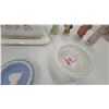 Image 3 : Wedgwood Jasperware Plates, Porcelain Figurines, and Occupied Japan Lace China Dish