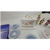Image 6 : Wedgwood Jasperware Plates, Porcelain Figurines, and Occupied Japan Lace China Dish