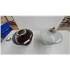 Image 4 : 2 Multi-Skirted High-Voltage Porcelain Power Line Insulators, Brown and Grey