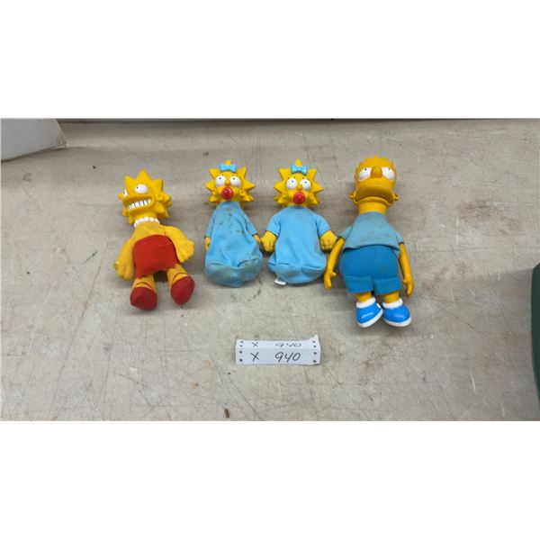 The Simpsons: Bart, Lisa, and 2 Maggie Plush and Plastic Dolls, Tallest 11"