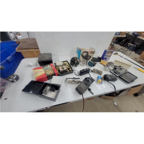 Vintage Camera Lot: Polaroid Land Camera Automatic 100 and GAF Pana-Vue