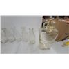 Image 2 : Vintage Clear Glass Milk Bottles and Large Carboy Jugs with Cork Stopper