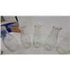 Image 4 : Vintage Clear Glass Milk Bottles and Large Carboy Jugs with Cork Stopper
