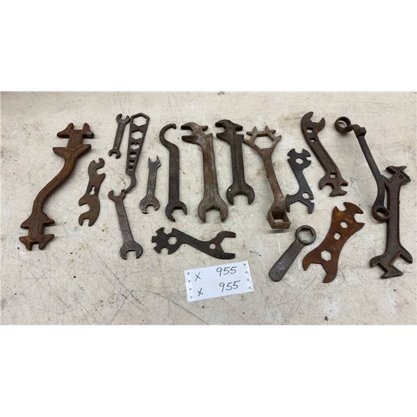 Antique Cast Iron and Steel Implement Wrenches, One Marked Made in Canada