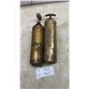 Image 1 : 2 Vintage Brass Fire Extinguishers