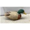 Image 5 : Two Wooden Duck Decoys, Painted Mallard and Unpainted Hen with Glass Eyes