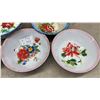 Image 2 : Assorted Enamelware: 10 Bowls and 1 Tray with Floral and Fruit Designs