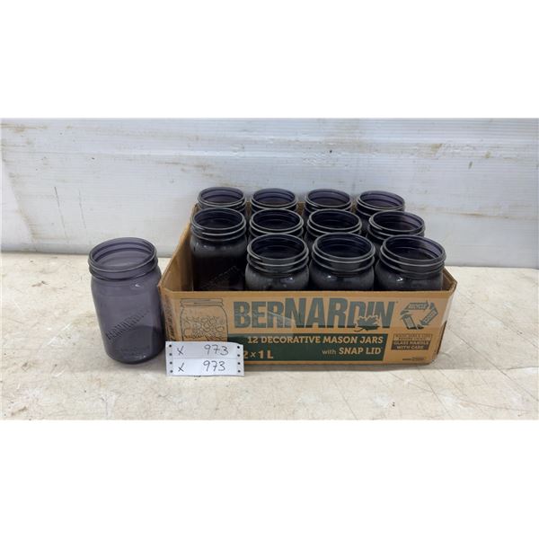 12 Bernardin Purple Mason Jars, 1L