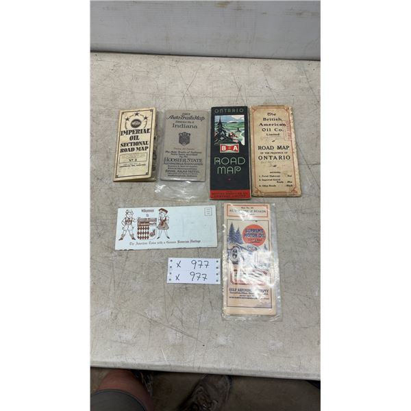 Vintage Road Maps: 1932 Imperial Oil, 1923 AutoTrails Indiana, 1936 B-A Ontario