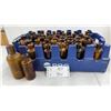 Image 1 : Small Amber Glass Bottles in Blue Crate