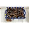 Image 2 : Small Amber Glass Bottles in Blue Crate