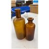 Image 3 : Small Amber Glass Bottles in Blue Crate