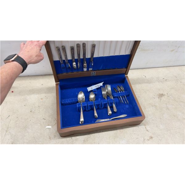 Delight Silver-Plate Flatware Set in Wood Chest