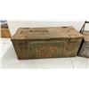 Image 2 : Two Vintage Metal Boxes: Green Ammo Box and Gray Cantilever Tool Box