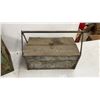 Image 4 : Two Vintage Metal Boxes: Green Ammo Box and Gray Cantilever Tool Box