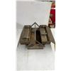 Image 5 : Two Vintage Metal Boxes: Green Ammo Box and Gray Cantilever Tool Box